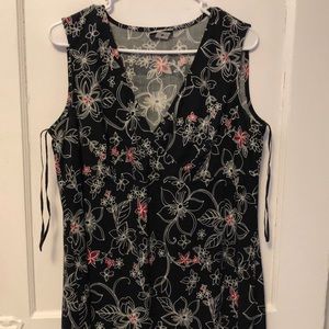 Black floral print maxi dress size 16